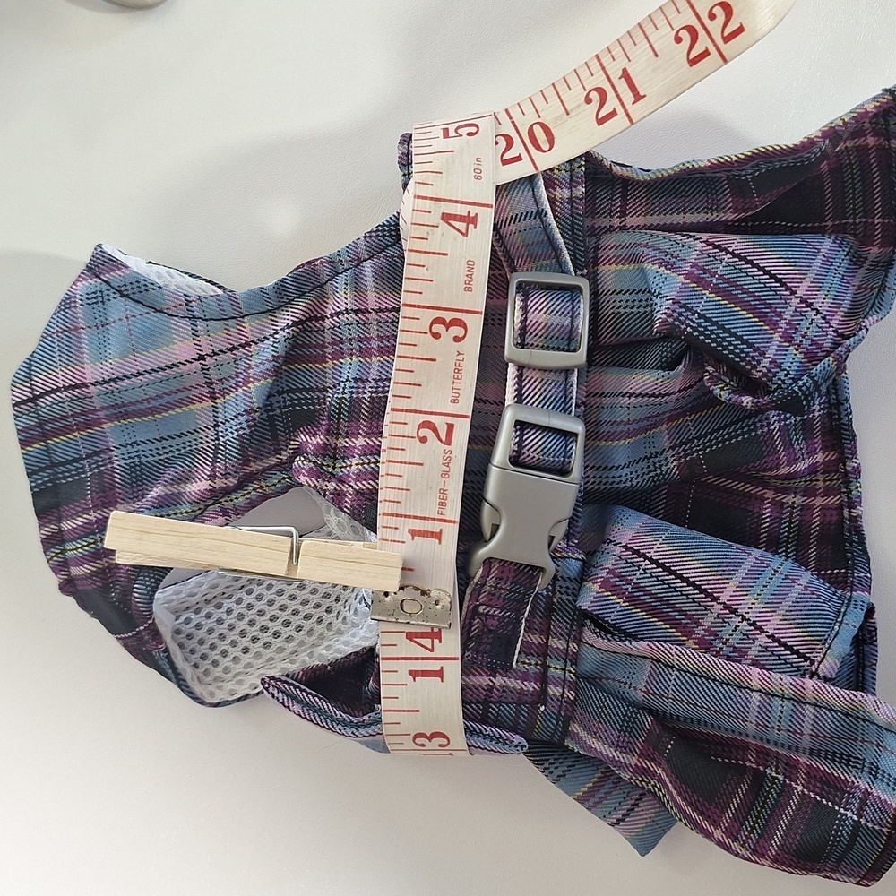 Plaid Bow Dress Dog Cat Harness Leash Set - Picture 11 of 11